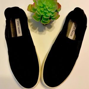 Steve Madden Fayna Black Slip On Sneaker Shoes